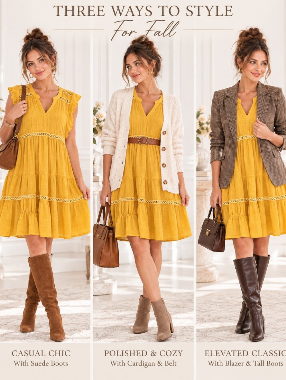 Indigo Rose Mustard Yellow Lace Trim Tiered Dress Petite XL PXL - Picture 2 of 9